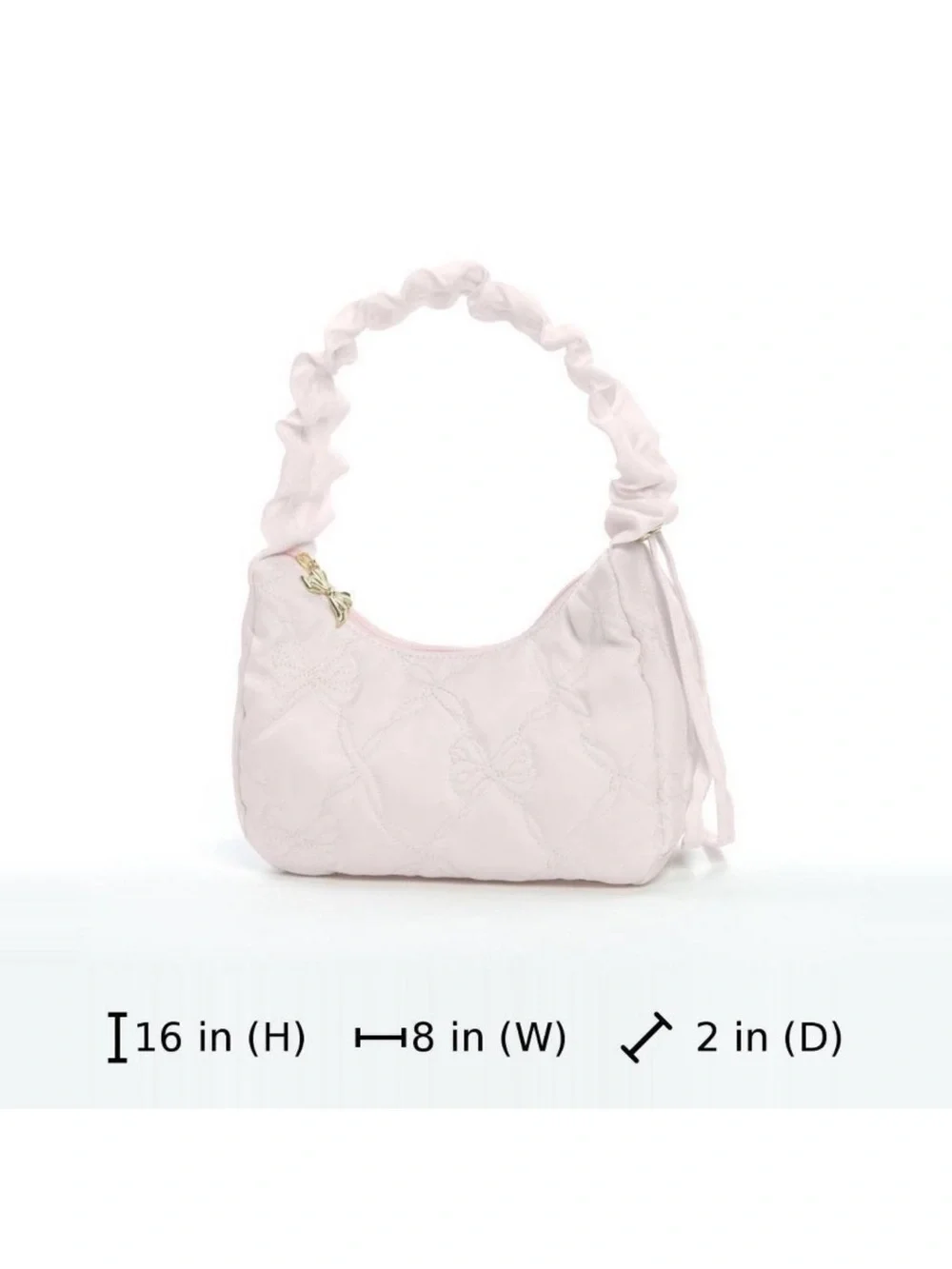 LoveShackFancy │ Yoobi Blush Bow Quilted Shoulder Bag